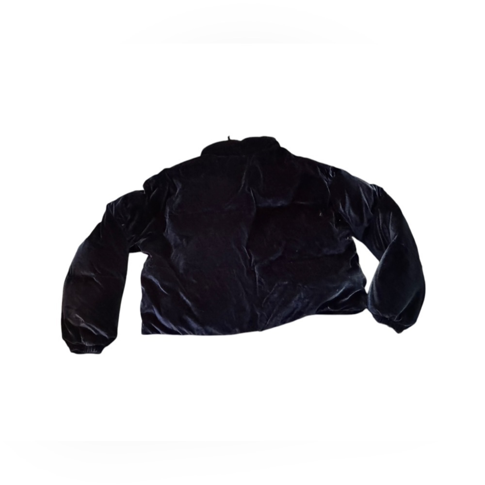 Fabletics Navy Wander Velour Cropped Puffer Jacket Size XL - Picture 4 of 8